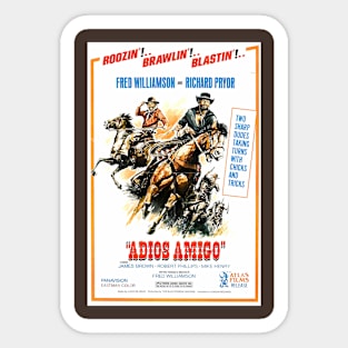 Vintage Western Movie Poster - Adios Amigo Sticker